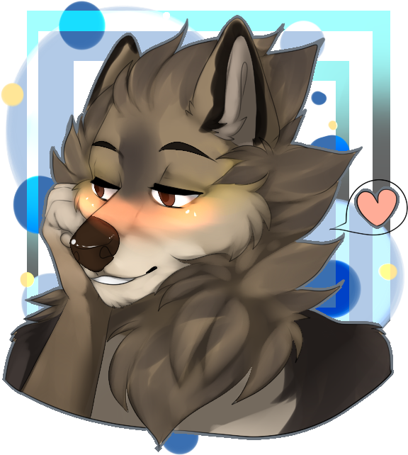 Blushing Wolfylion - Cartoon (697x700), Png Download