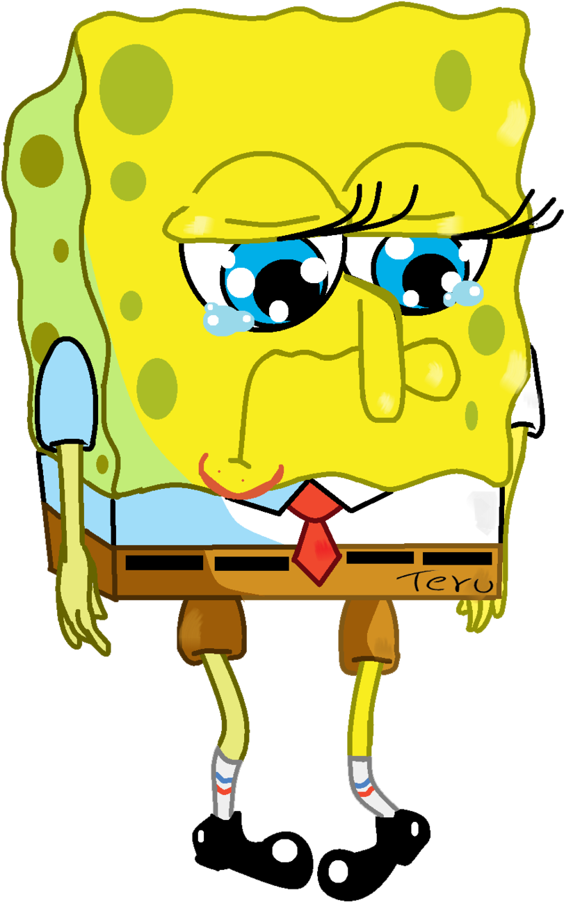 Spongebob Clipart At Getdrawings - Sad Spongebob Png (755x1059), Png Download