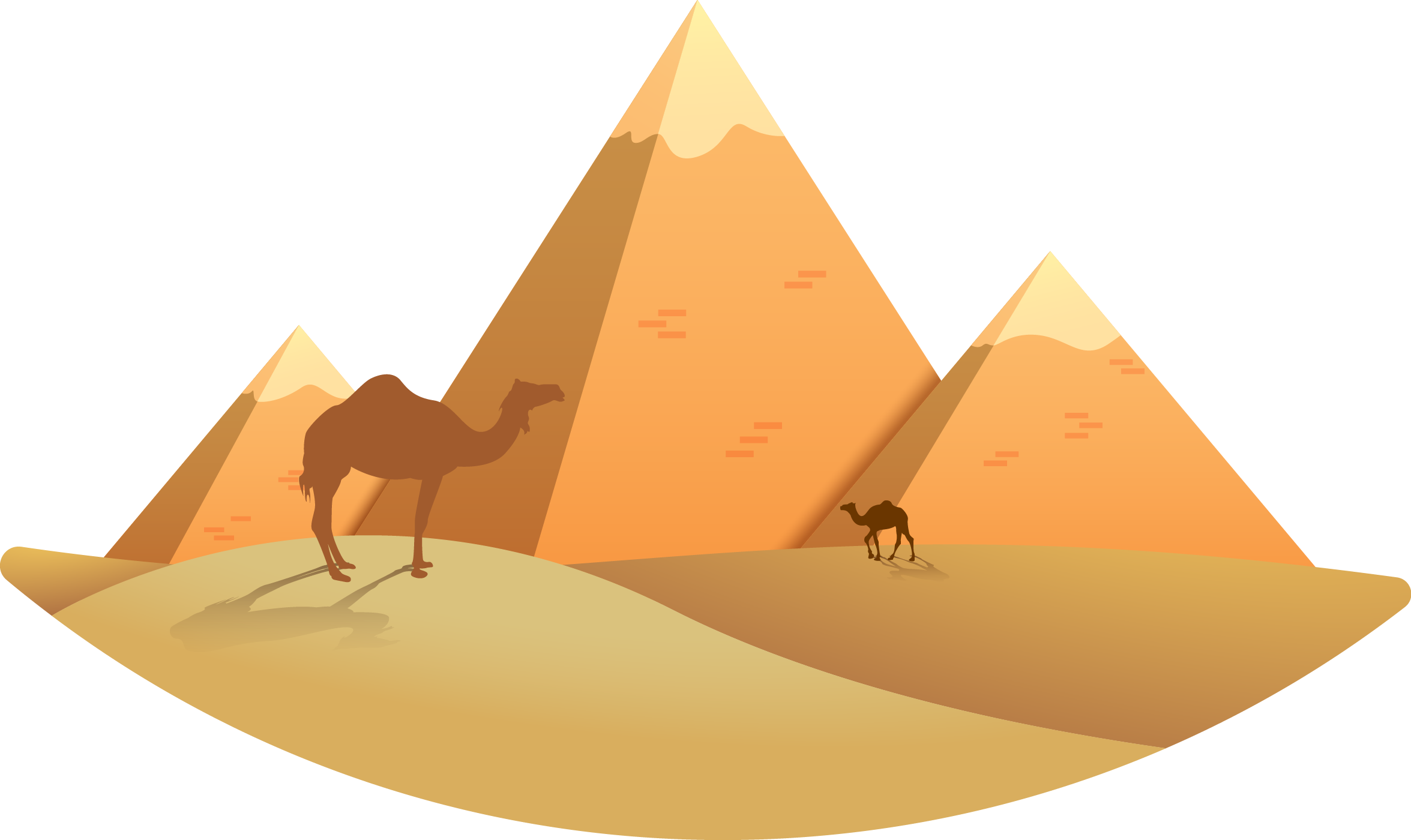 Great Pyramid Of Giza Egyptian Pyramids Ancient Egypt - Egyptian Pyramid Art Png (2351x1400), Png Download