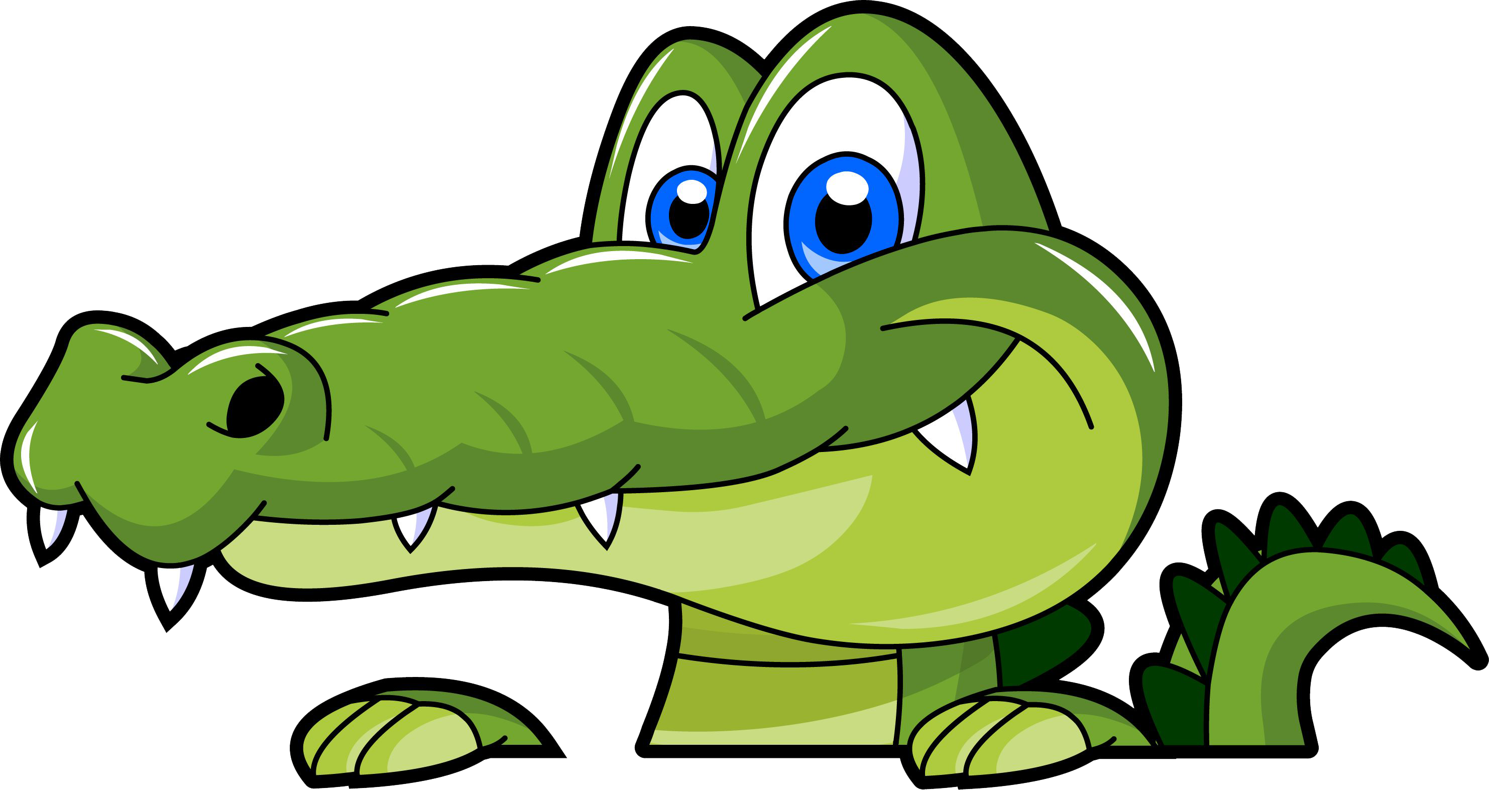 Alligator Clipart Green Crocodile - Alligator Cartoon (712x378), Png Download