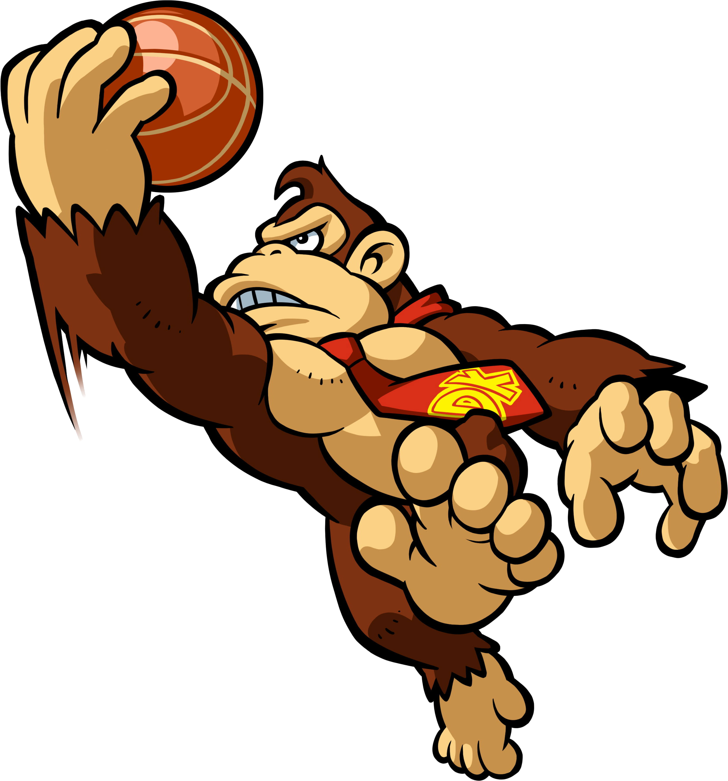 Donkey Basketball Clipart - Mario Hoops 3 On 3 Donkey Kong (2528x2706), Png Download