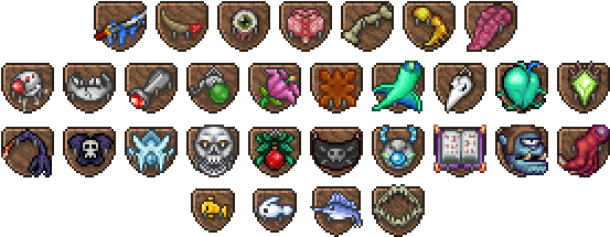 Trophy - Terraria Boss Trophies Perler (564x230), Png Download