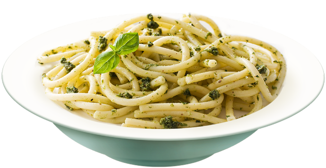 Recipe-spaghetti With Pesto Verde - Bavette (682x382), Png Download