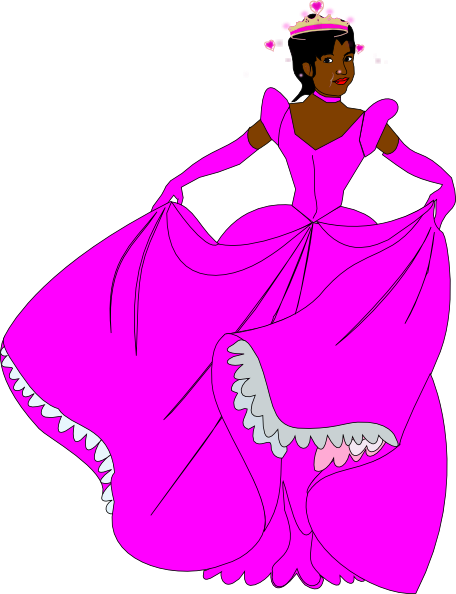 Small - Clipart Black Princess (456x594), Png Download