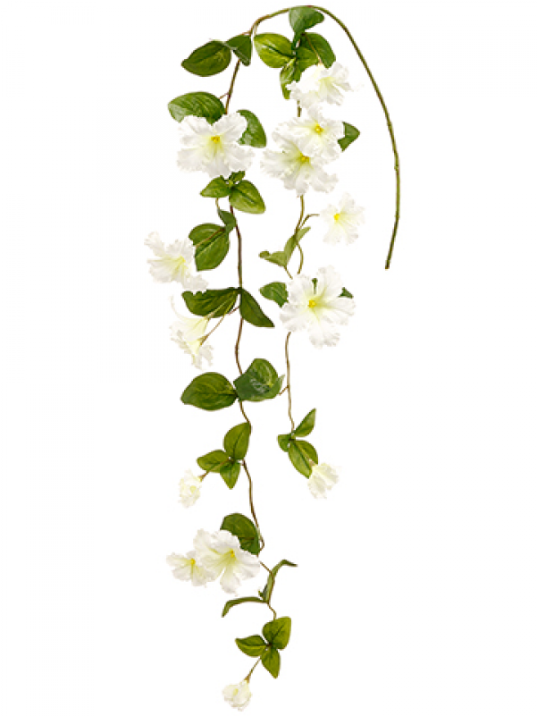 51" Petunia Hanging Spray White - White Hanging Flowers Png (800x800), Png Download