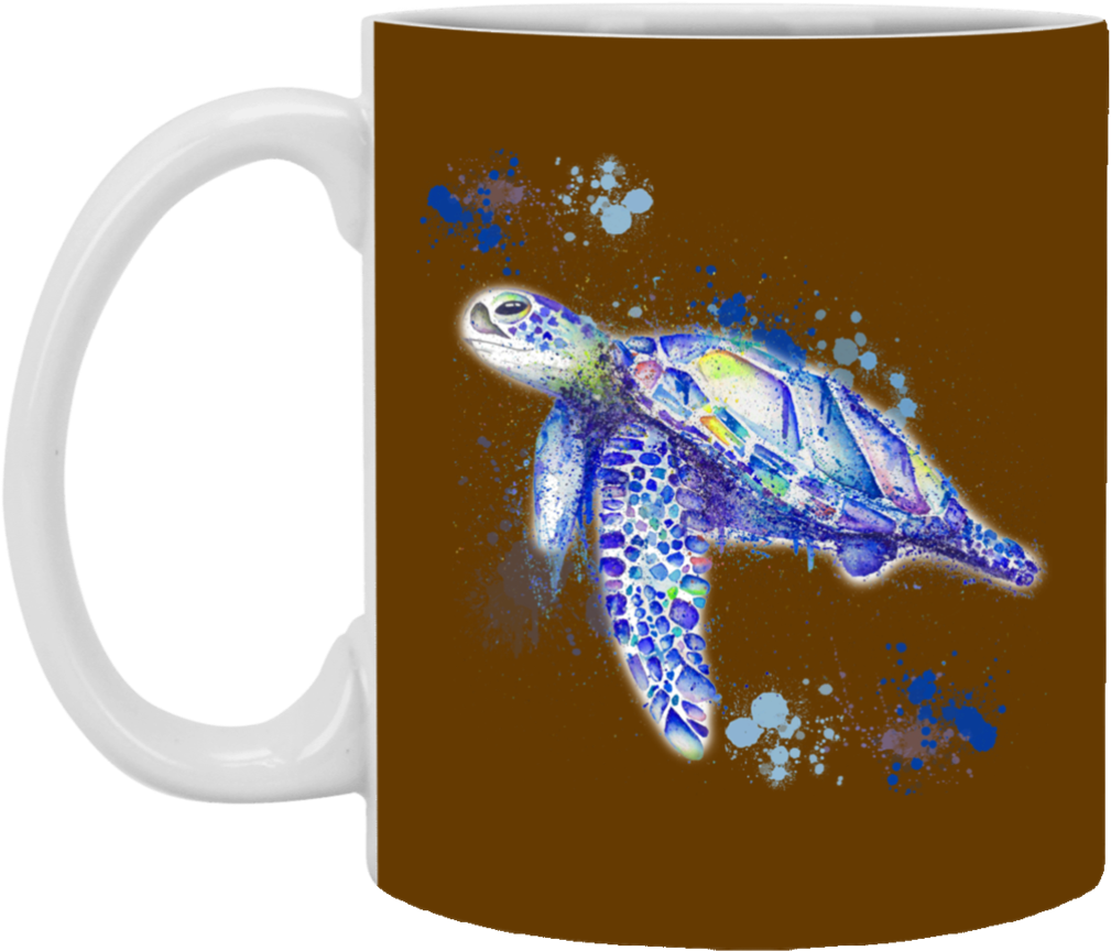 Watercolor Sea Turtle Mugs - Watercolor Painting (1024x1024), Png Download