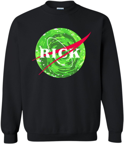 Mens Rick And Morty Rick Nasa Logo Portal Shirt Black - Sudaderas Rick Y Morty (480x480), Png Download