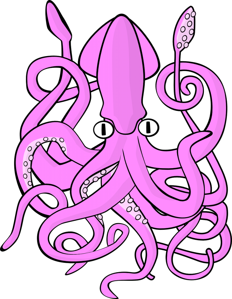 Octopus Png Vectors - Giant Squid Clipart (794x1024), Png Download