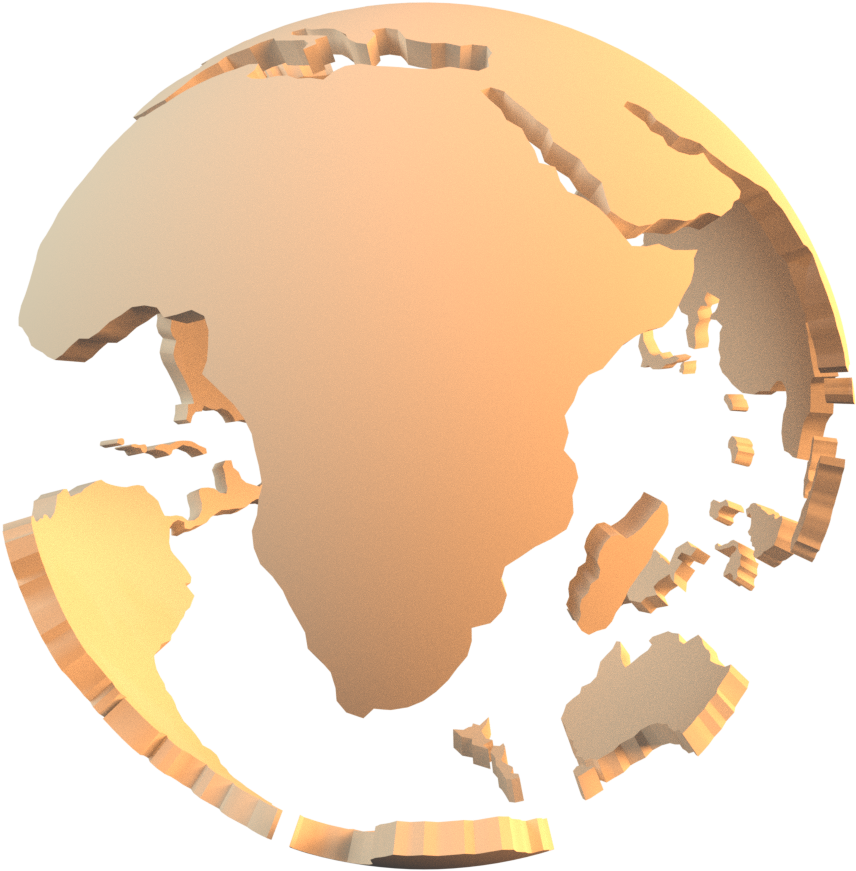 Earth Orange2 - Transparent 3d Globe Earth Png (1000x1000), Png Download