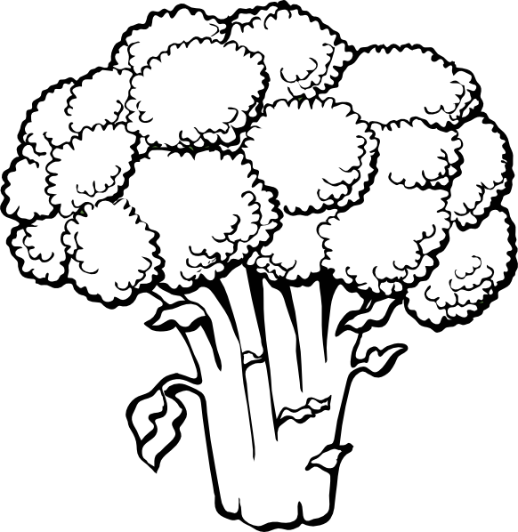 Vegetables Clipart Black And White (582x598), Png Download