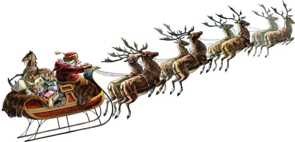 Thumb Image - Santa Claus Sled Png (959x464), Png Download