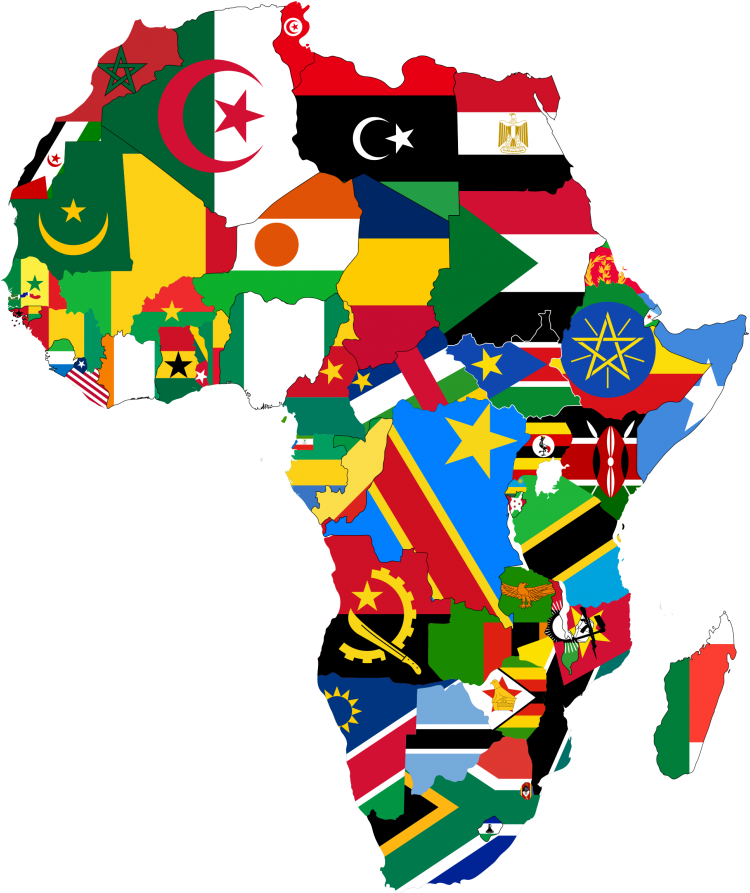 Map Of Africa Flags (600x712), Png Download