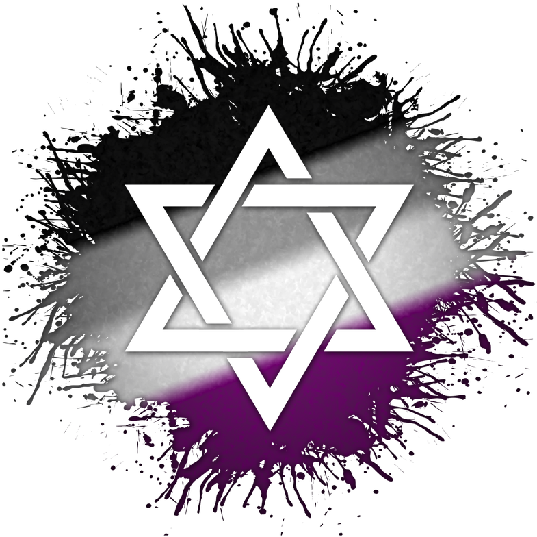 Star Of David Symbol Silhouetted Out Of Asexual Flag - Bisexual Symbol And Colors (800x800), Png Download