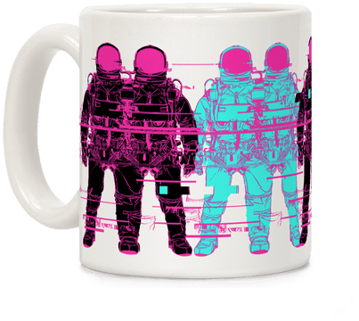 Astronaut Glitches - Coffee Cup (484x484), Png Download