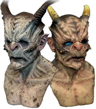 Silicone Face Demon (331x373), Png Download