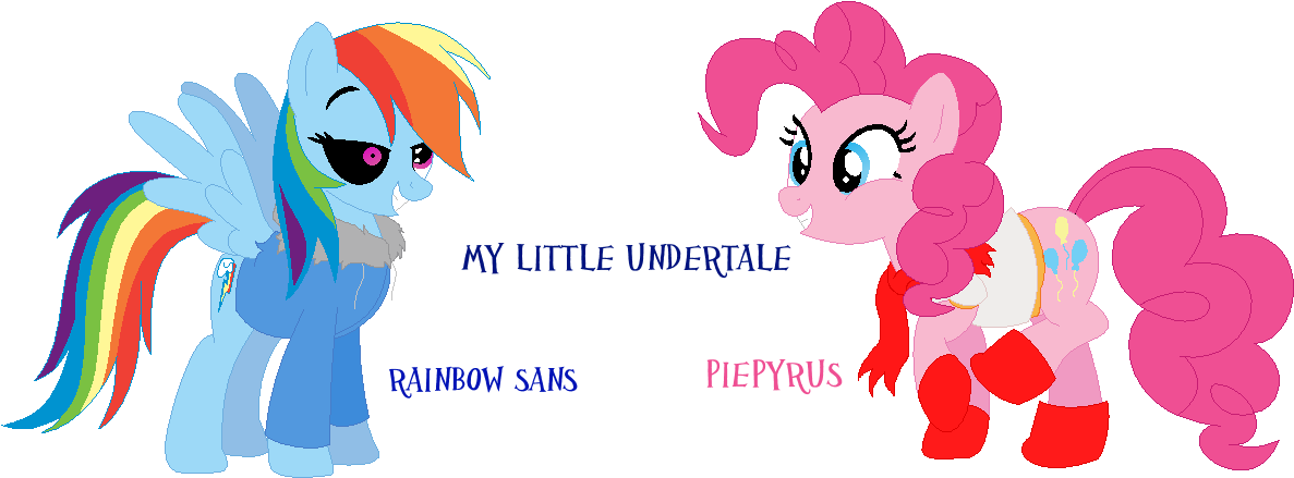 Rickyschwifty, Crossover, Papyrus, Papyrus , Pinkie - Rainbow Dash And Sans (1446x564), Png Download