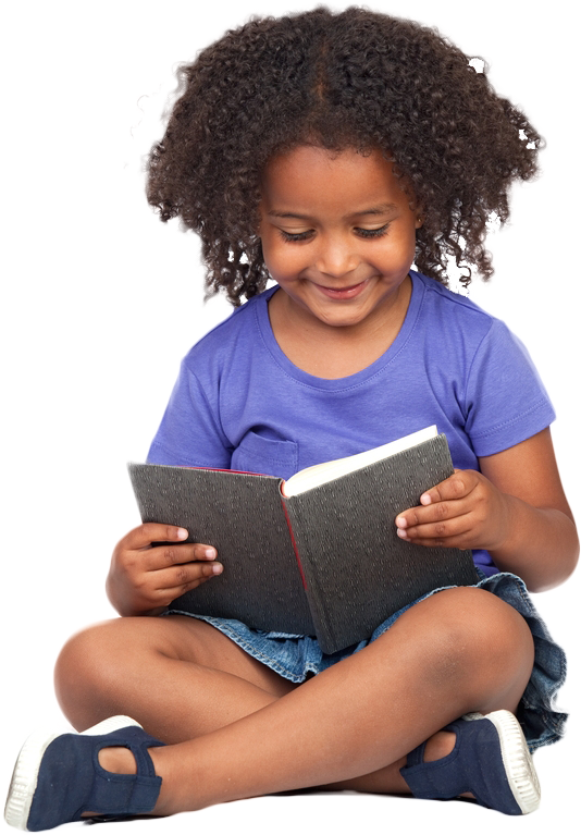 It Was A Perfect Fit For United Way's Early Childhood - Black School Girl Reading (534x767), Png Download