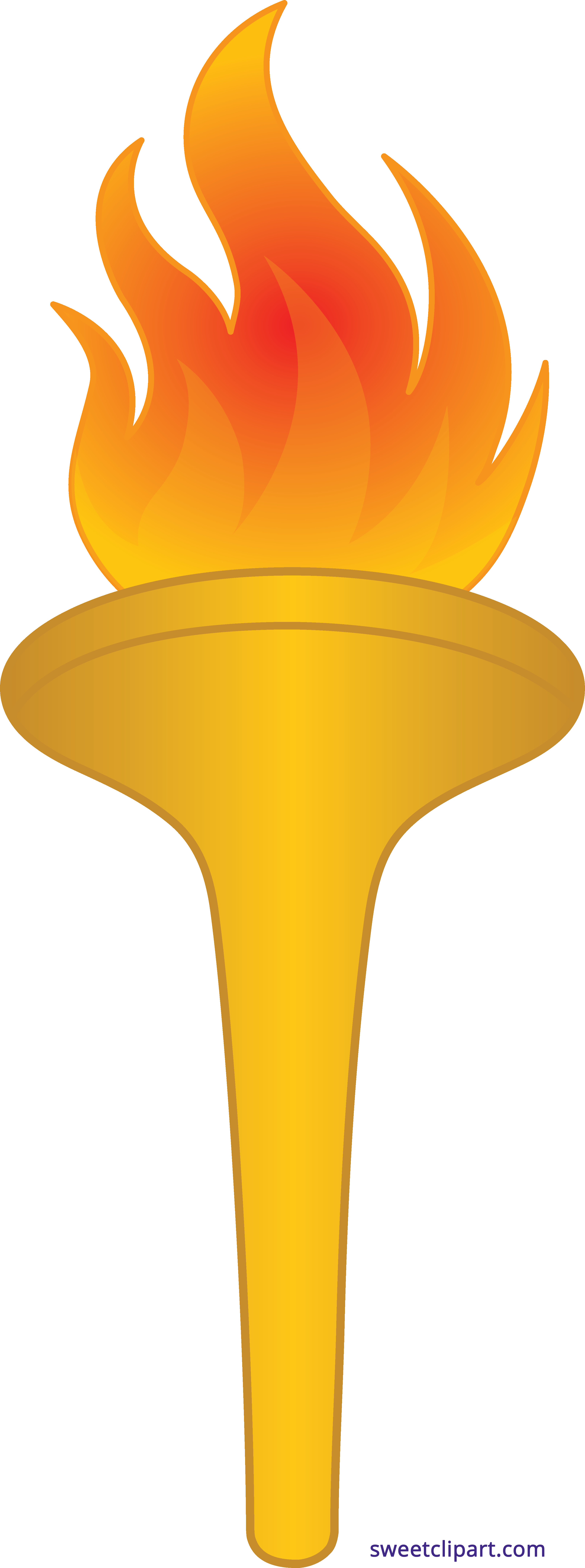 Torch Clipart Clip Art - Olympic Torch Clipart (3227x8648), Png Download