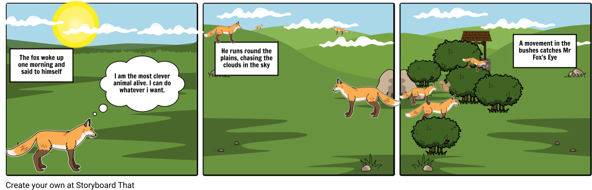 The Fox And The Goat - Cartoon (1164x385), Png Download