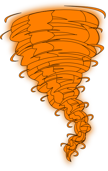 Small - Orange Tornado Clipart (378x595), Png Download