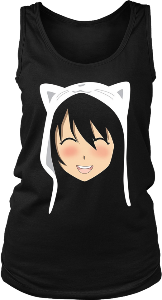 Anime Face Cat T-shirt - Harley Hair Dont Care (960x960), Png Download