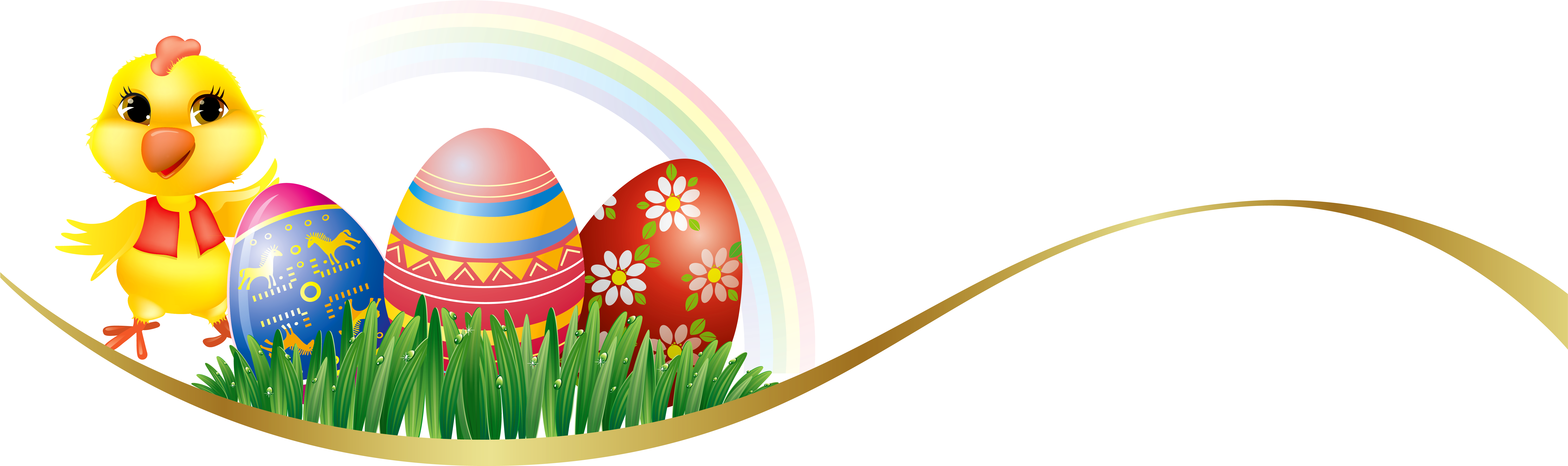 Oeuf De Pâques Bordure (7226x2341), Png Download