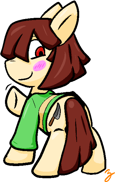 Zutcha, Chara, Crossover, Ponified, Pony, Safe, Simple - Cartoon (400x600), Png Download