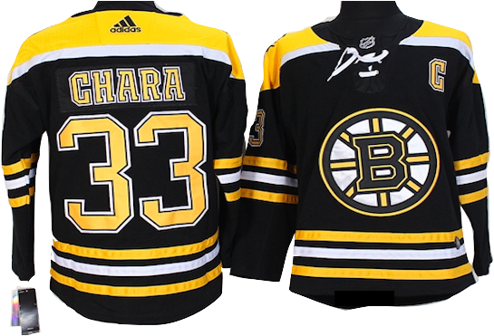 Nhl Boston Bruins #33 Zdeno Chara Black Men's Jersey (600x375), Png Download