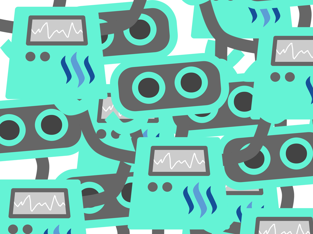 Steembots - Blue Robot Shower Curtain (1024x768), Png Download