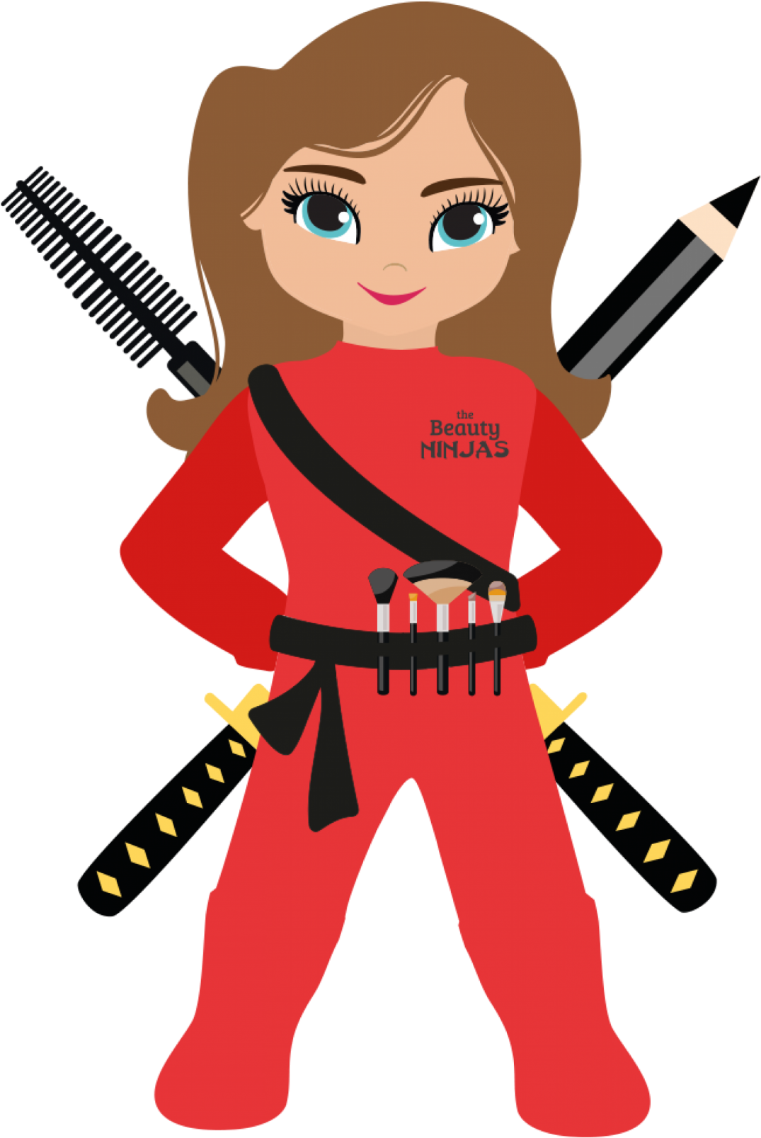 Cropped Beauty Ninja Mascot Rgb Medium - Cosmetics (1170x1650), Png Download