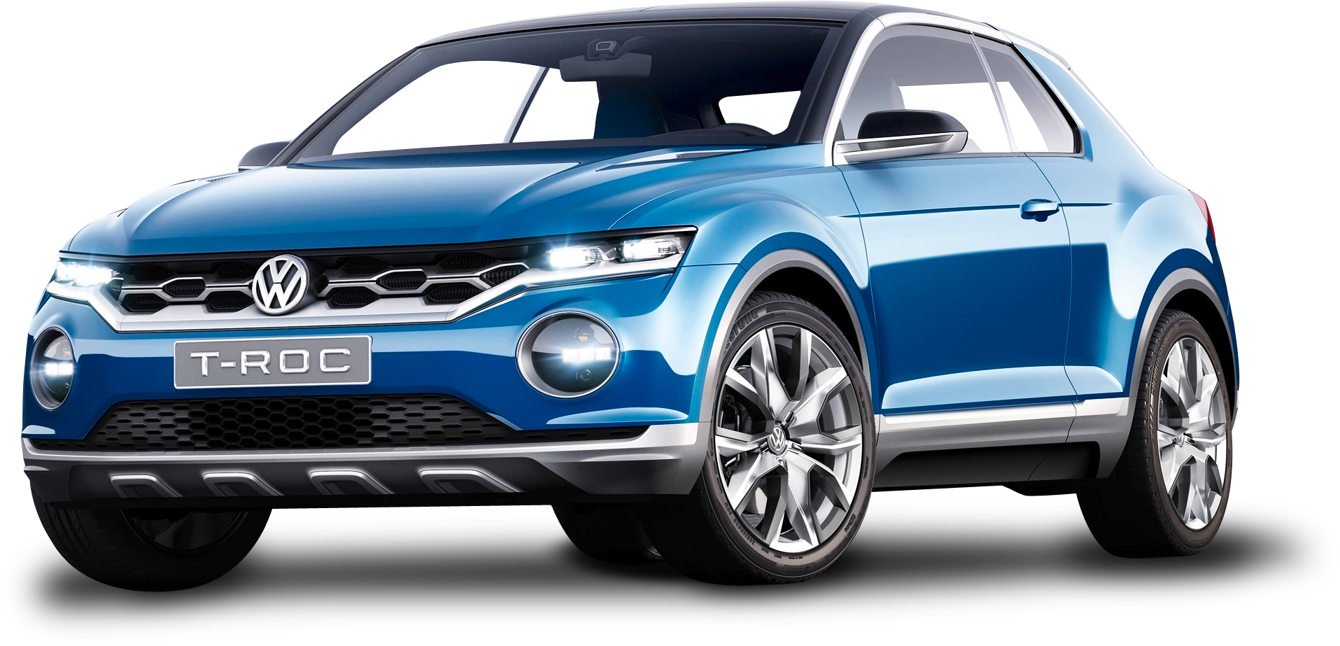 Blue Volkswagen T Roc Car Png Image - Volkswagen Golf Crossover (1965x1056), Png Download