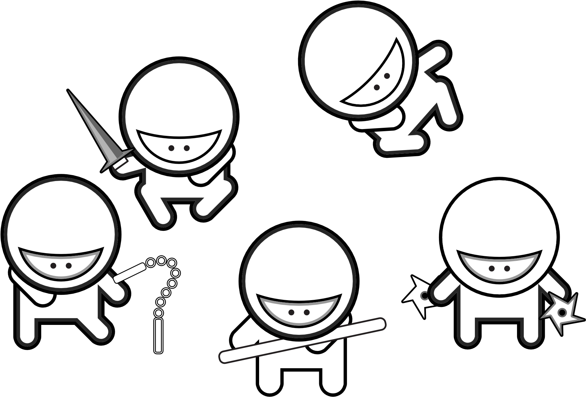Ninja Clipart Black And White - Ninja Colouring In Printable (1969x1575), Png Download