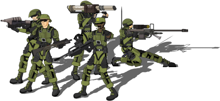 Marines 1 - United Nations Space Command Marine (800x354), Png Download