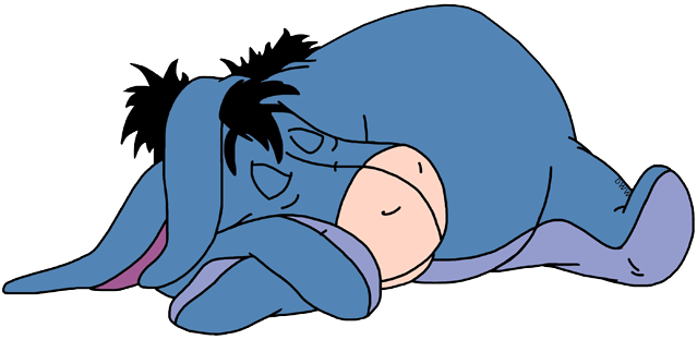Sleeping Clipart Transparent - Winnie The Pooh Eeyore Sleeping (639x312), Png Download