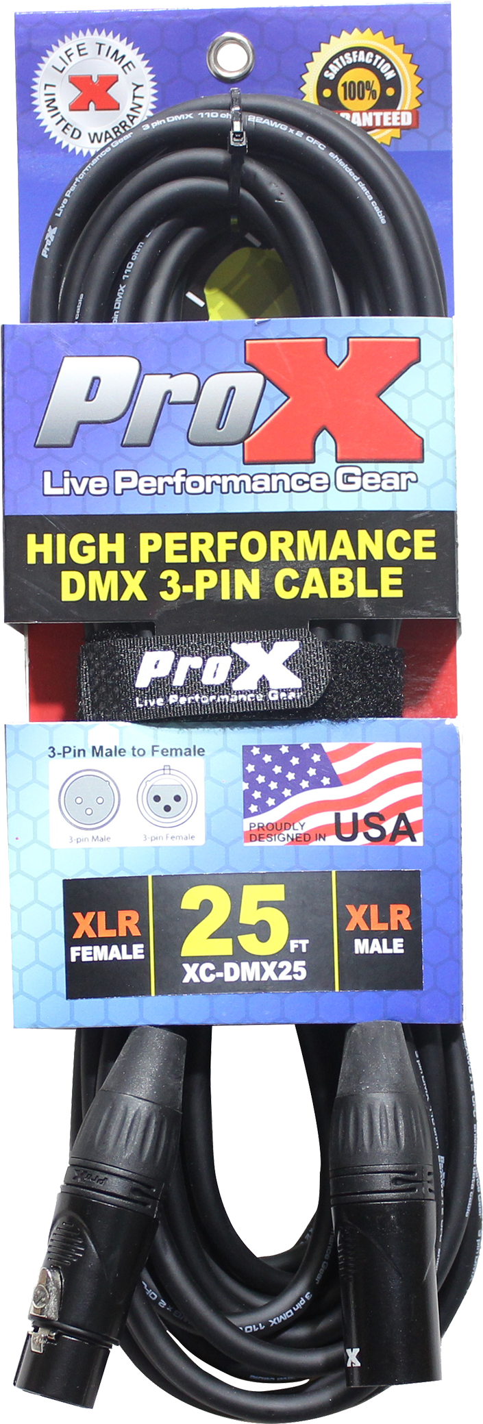 Pro X Xc Dmx25 3pin Dmx High Performance Cable 25ft - Prox Xc-ss25 - Speakon To Speakon 12awg Cable, 25 Ft (2500x2500), Png Download