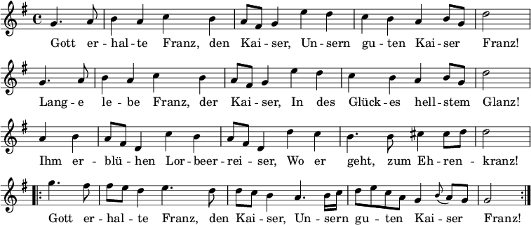 2" \new Staff << \clef Treble \ - Gott Erhalte Franz Den Kaiser (757x321), Png Download