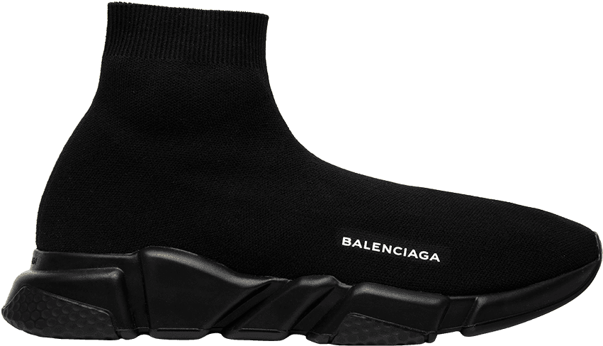 Balenciaga Speed Trainer Mid 'triple Black' - Balenciaga Speed Trainer All Back (1000x1000), Png Download