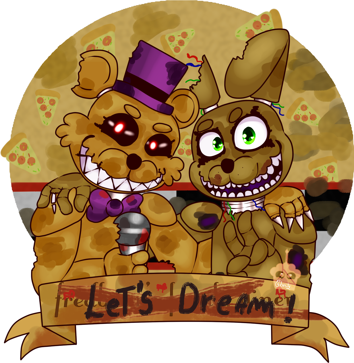 Fredbear And Springbonnie Are Together Again ♥♥ - Cartoon (1245x1265), Png Download