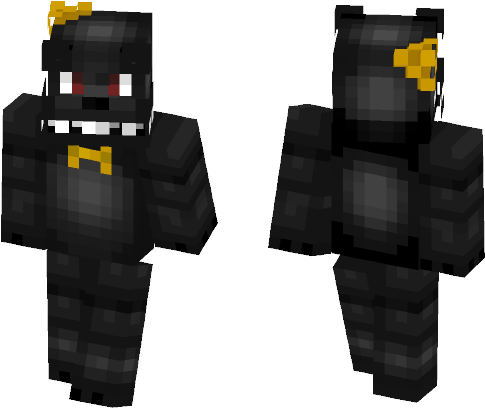 Nightmare Fredbear - Ink Bendy Minecraft Skin (584x497), Png Download
