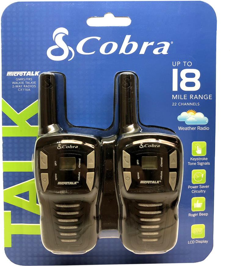Cobra Cx116a 18-mile Two Way Radio/walkie Talkie - Walkie-talkie (768x1024), Png Download