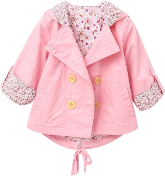 Petite Bello Jacket Pink / 0-3 Months Azalea Floral - Little Girl Hooded Coats&jackets Spring Autumn (600x600), Png Download