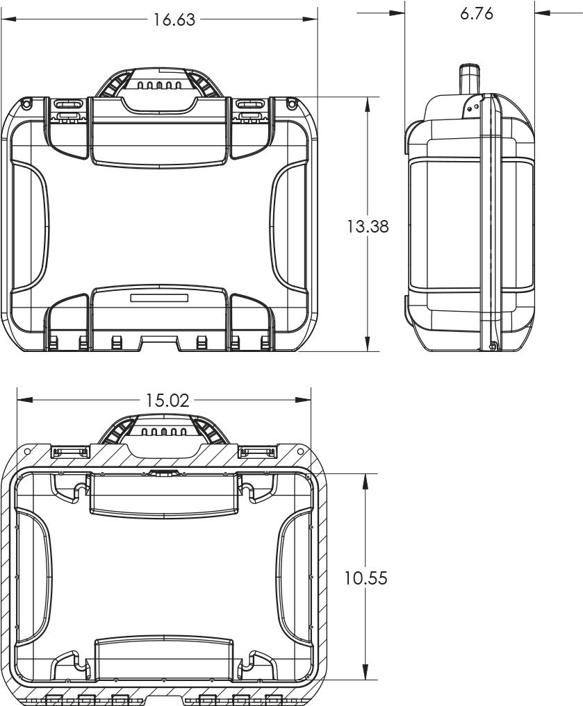 Dimensions Of The Nanuk 920 Dji™ Mavic 2 Pro - Nanuk 940 Case - Graphite - Camera Cases (855x1095), Png Download
