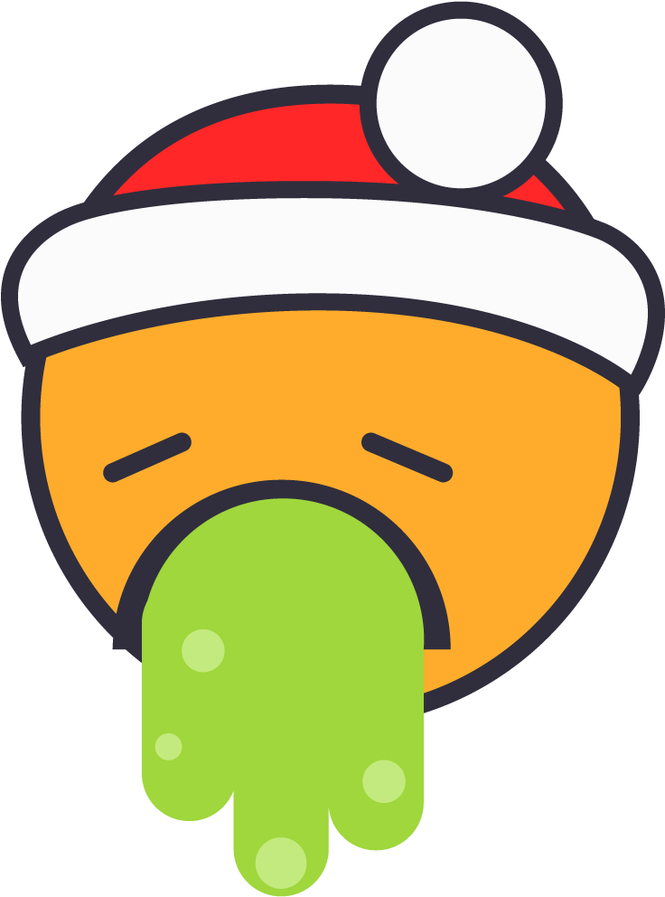 Puking Santa - Emoji (1000x1000), Png Download