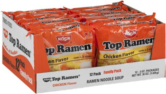 Nissin Top Ramen Chicken 3 Oz (600x600), Png Download