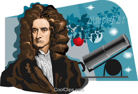 Sir Isaac Newton Royalty Free Vector Clip Art Illustration - Sir Isaac Newton (480x327), Png Download
