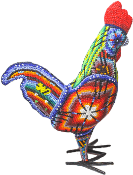 Tierra Huichol Not Only Promotes The Huichol Art, It - Rooster (400x400), Png Download