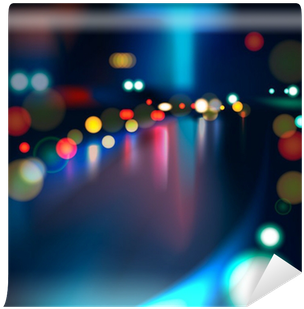 Blurred Defocused Lights On Rainy City Road At Night - Free Blurry City Lights Background Vector (400x400), Png Download