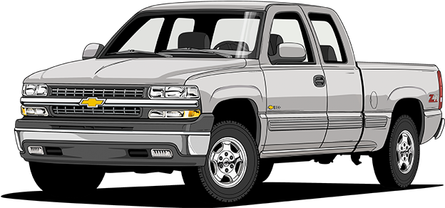 Truck Centenninal Mh - Chevy Silverado 1999 Black (985x385), Png Download