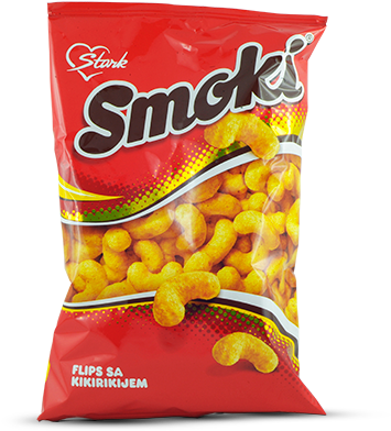 Smoki - Stark Puffed Snack, With Peanuts - 1.76 Oz (570x520), Png Download