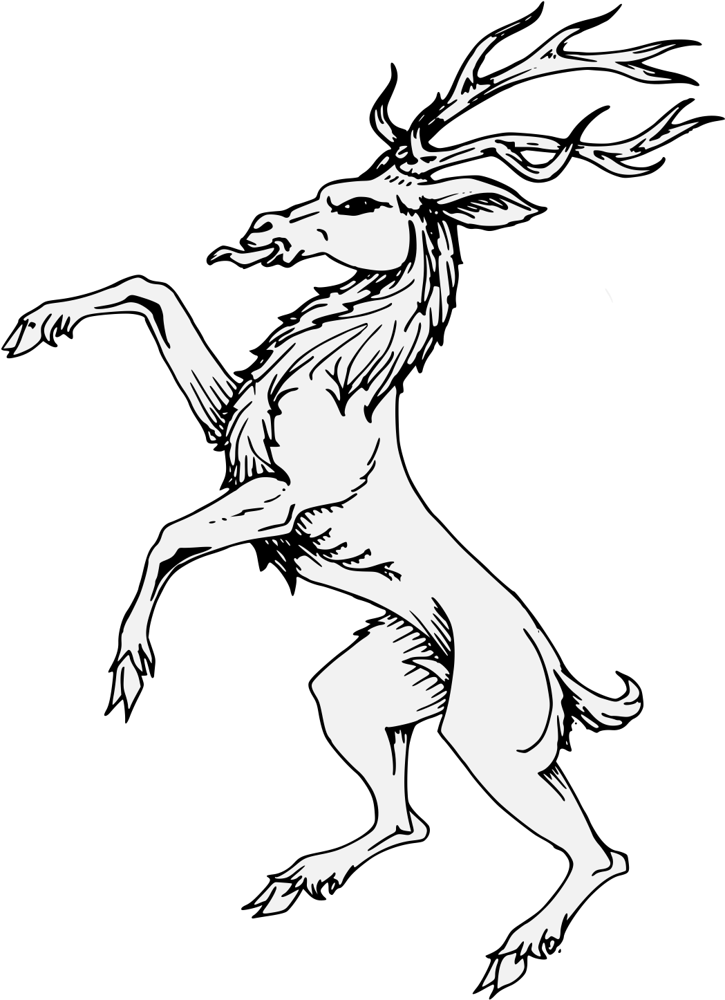 Details, Png - Rampant Stag (1068x1453), Png Download